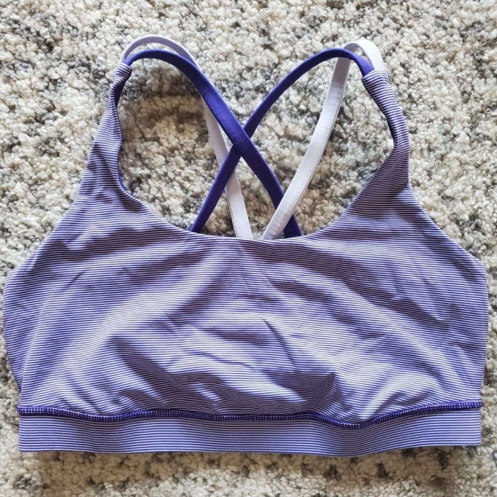 Lululemon Energy Bra - Purple Stripe Size 8